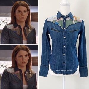Rare Y2K Vintage Western Denim Button Up SO Lorelai Gilmore in Gilmore Girls